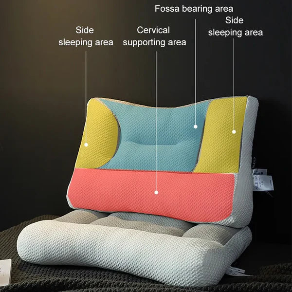 Contoured Neck Pillow with Memory Support and Ear Relief Cutouts, Machine Washable All Vera Mart