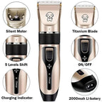 Rechargeable Pet Grooming Clipper with Ceramic Blade and 4 Guide Combs All Vera Mart