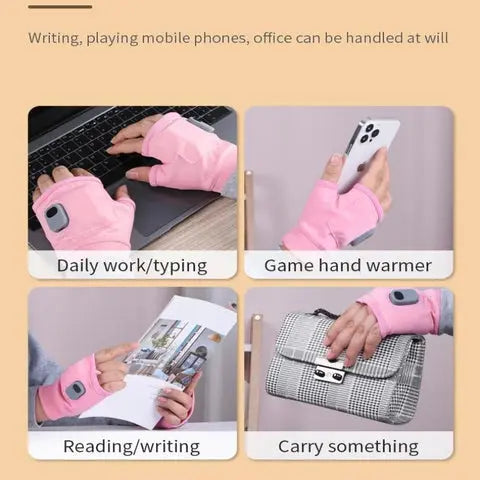 Heated Fingerless Gloves with USB-C Charging and Three Heat Levels, Up to 6 Hours All Vera Mart