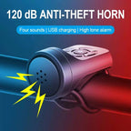 Motion Sensing Bike Alarm with 120dB Siren and Horn, IPX4 Water Resistant All Vera Mart