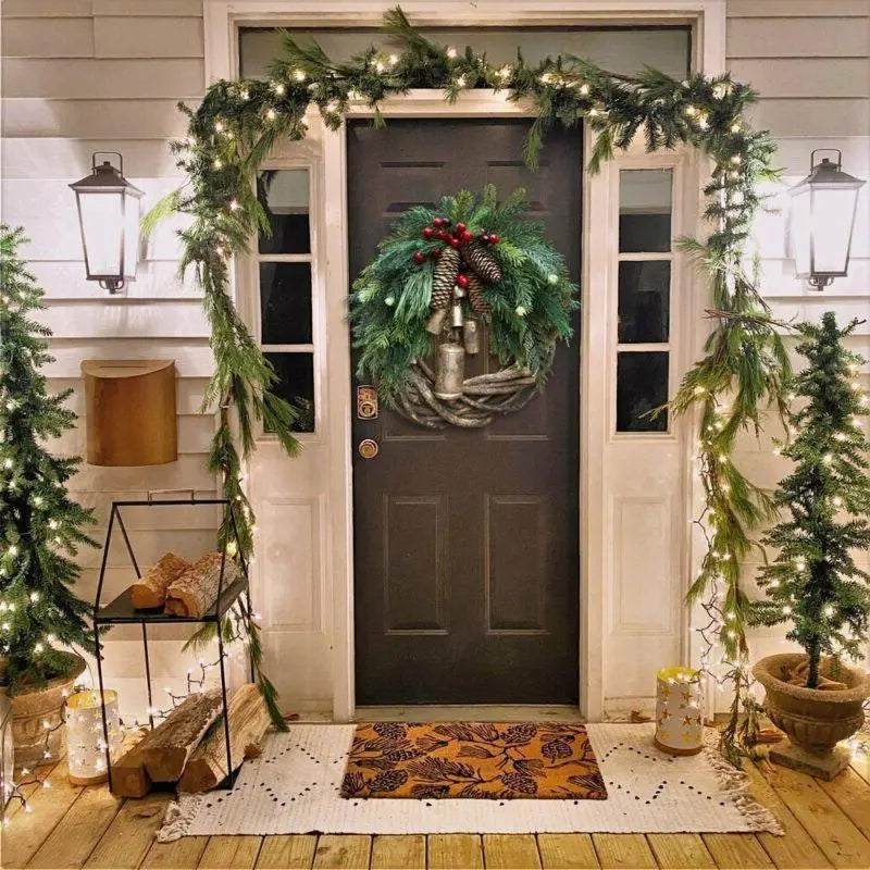 Christmas Wreath with Vine Base and Pinecone Accents, 17-Inch Handcrafted Rustic Design All Vera Mart