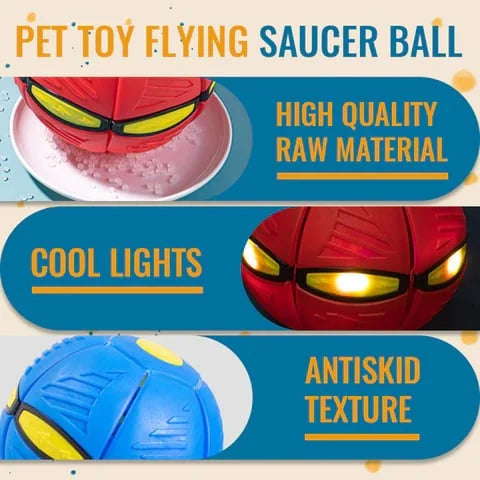 Transforming Flying Disc Ball with Motion Activated Light and Textured Grip All Vera Mart
