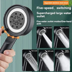 Handheld Shower Head with 5 Spray Patterns and Built-In Flow Control All Vera Mart