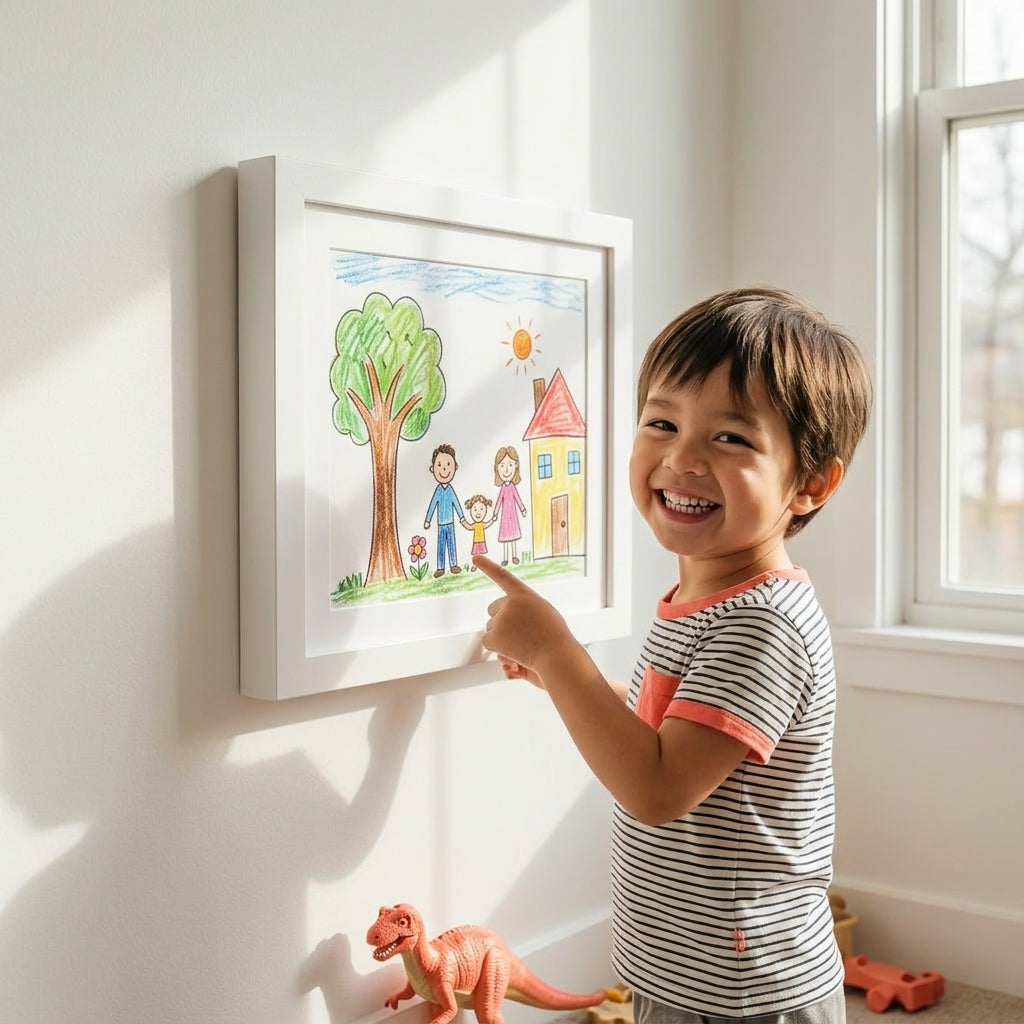 Artwork Display Frame with Magnetic Latch and 150-Sheet Storage Capacity All Vera Mart
