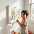 Artwork Display Frame with Magnetic Latch and 150-Sheet Storage Capacity All Vera Mart