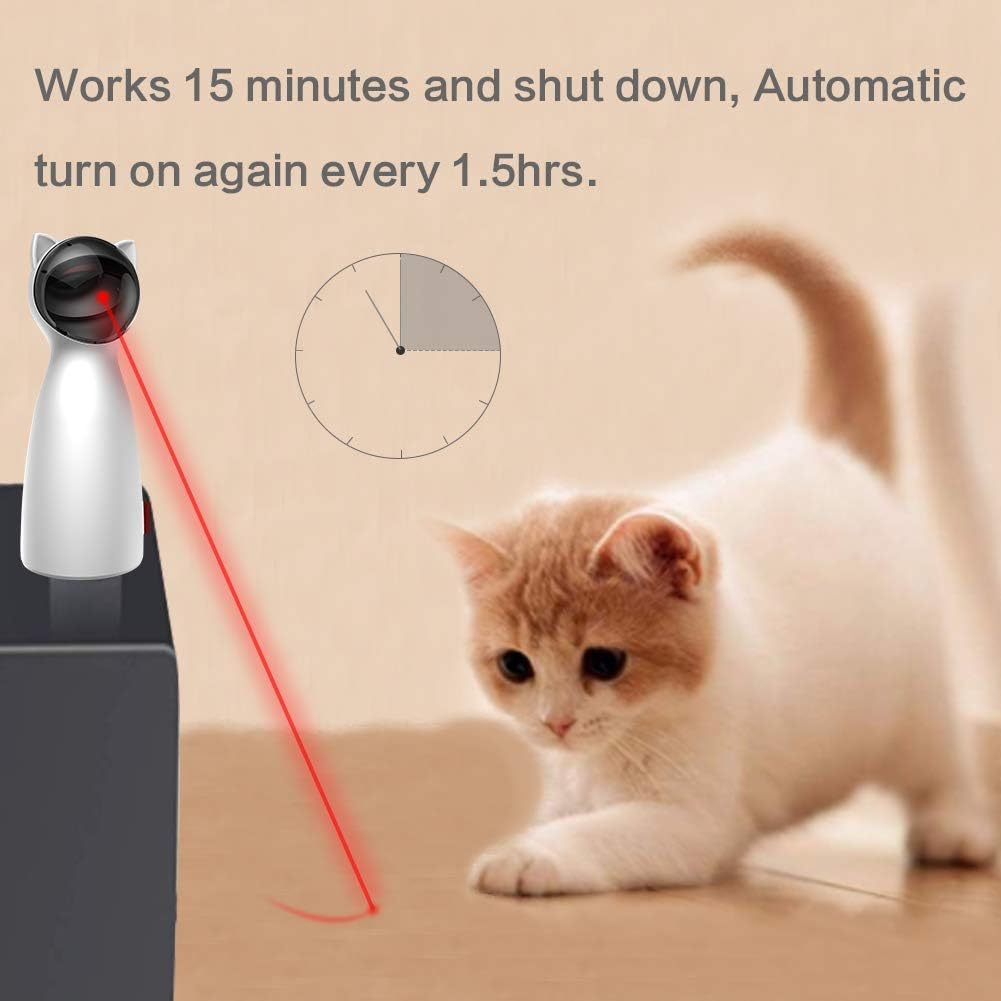 Automatic Laser Toy for Cats with Dual Speed Modes and Timed Play Cycles All Vera Mart