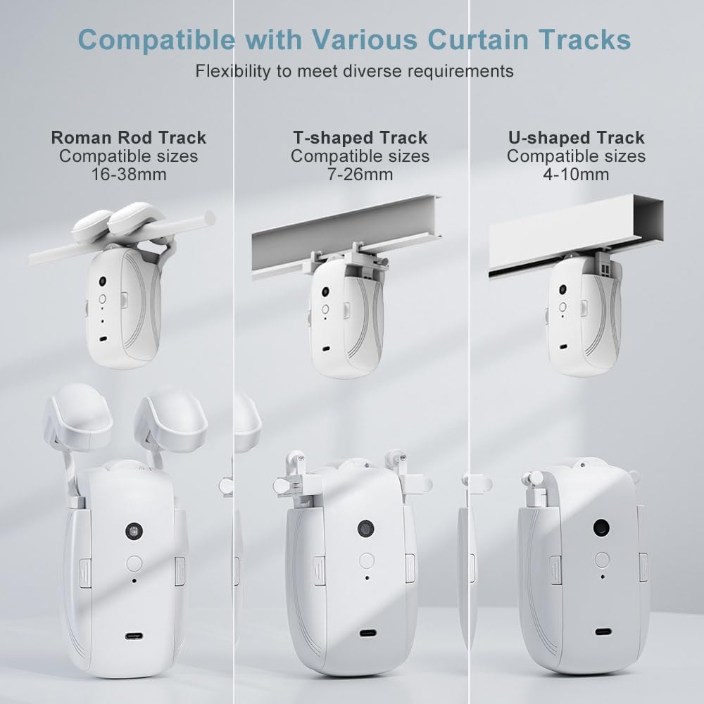 Motorized Curtain Motor with Wireless Remote and Multi-Track Compatibility All Vera Mart