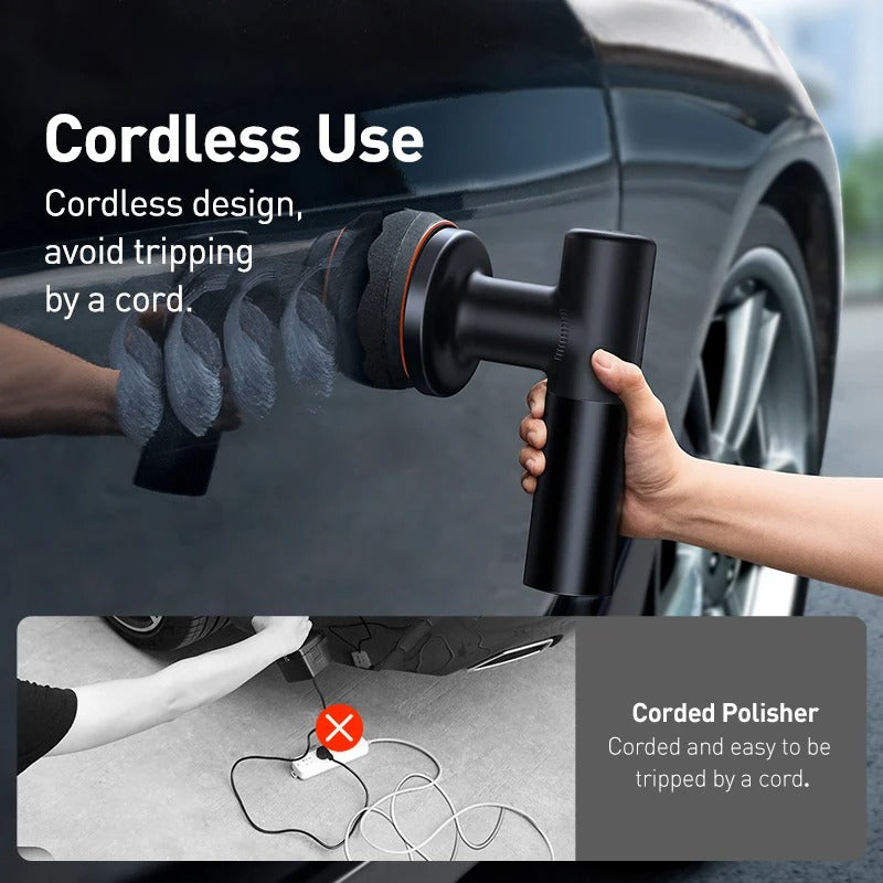 Dual Action Polisher with 4000mAh Battery and Three Interchangeable Pads for Cars All Vera Mart