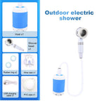 Battery Powered Camping Shower with Dual Flow Settings and 80-Inch Hose All Vera Mart