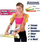 Compact Resistance Trainer with Three Interchangeable Bands and Padded Armrests All Vera Mart