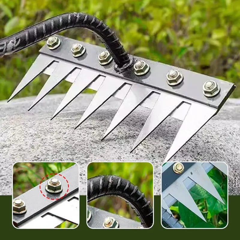 Garden Rake Head with Quick-Release Fit and Rust-Resistant Steel, 5-8 Teeth Options All Vera Mart