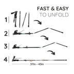 Folding Trekking Stick with Alloy Steel Frame and Non Slip Handle, 9oz All Vera Mart