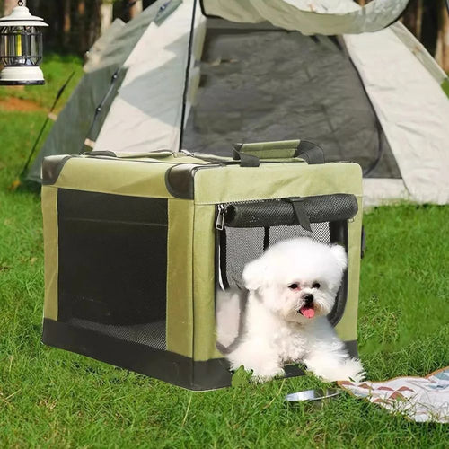 Collapsible Dog Crate with Mesh Ventilation and Oxford Fabric for Small to Medium Dogs All Vera Mart