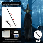 Glowing Witch Figures with Sound Sensor and Flickering Lights, 59in Tall Set of 3 All Vera Mart