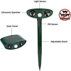Solar Powered Ultrasonic Animal Repeller with Motion Sensor for Gardens Ponds and Lawns