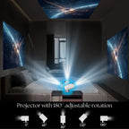 Portable Projector with 4K UHD Support and 180-Degree Tilt, 40-130 Inch Display All Vera Mart