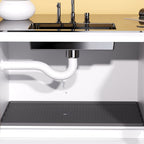 Silicone Under Sink Mat with Raised Edge Containment and Textured Grip Surface, 34x22 Inches All Vera Mart