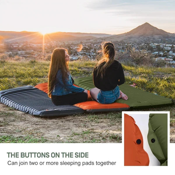 Inflatable Mattress with Built-In Foot Pump and Coupling Buttons for Camping All Vera Mart