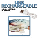 Motion Activated Flopping Fish Toy with Rechargeable Battery and Soft Padding All Vera Mart