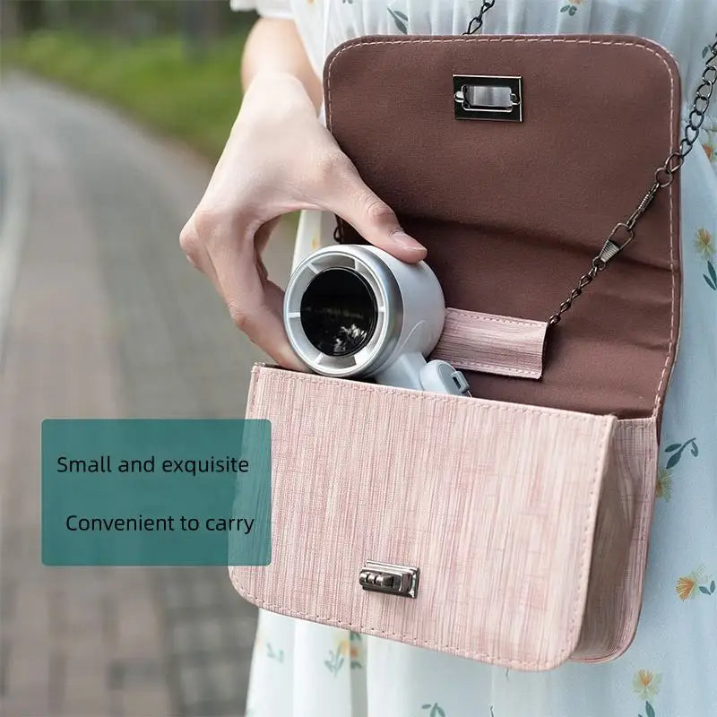 Portable Handheld Fan with 180-Degree Fold and Digital Battery Display, 5-Speed All Vera Mart