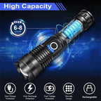Rechargeable Flashlight with Adjustable Focus Beam and Five Lighting Modes, IPX6 Waterproof All Vera Mart