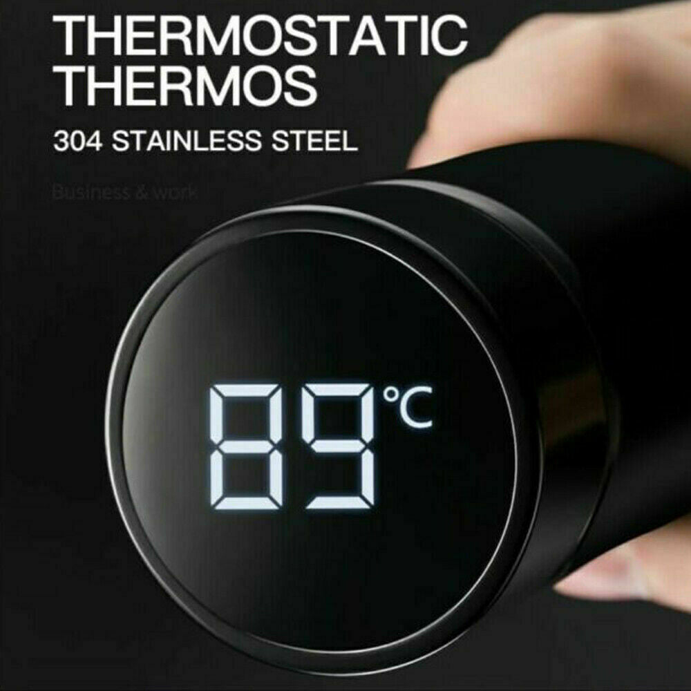 Smart Thermos Bottle with Touch Activated LED Temperature Display, 500ml All Vera Mart