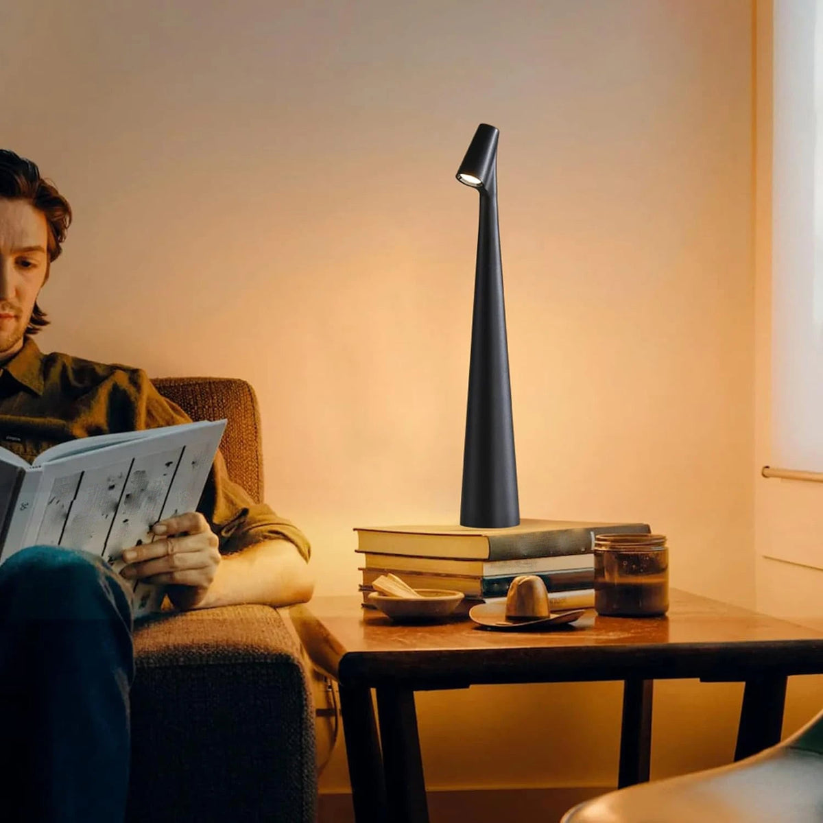 Rechargeable Desk Lamp with Touch Sensor and Three Color Temperatures All Vera Mart