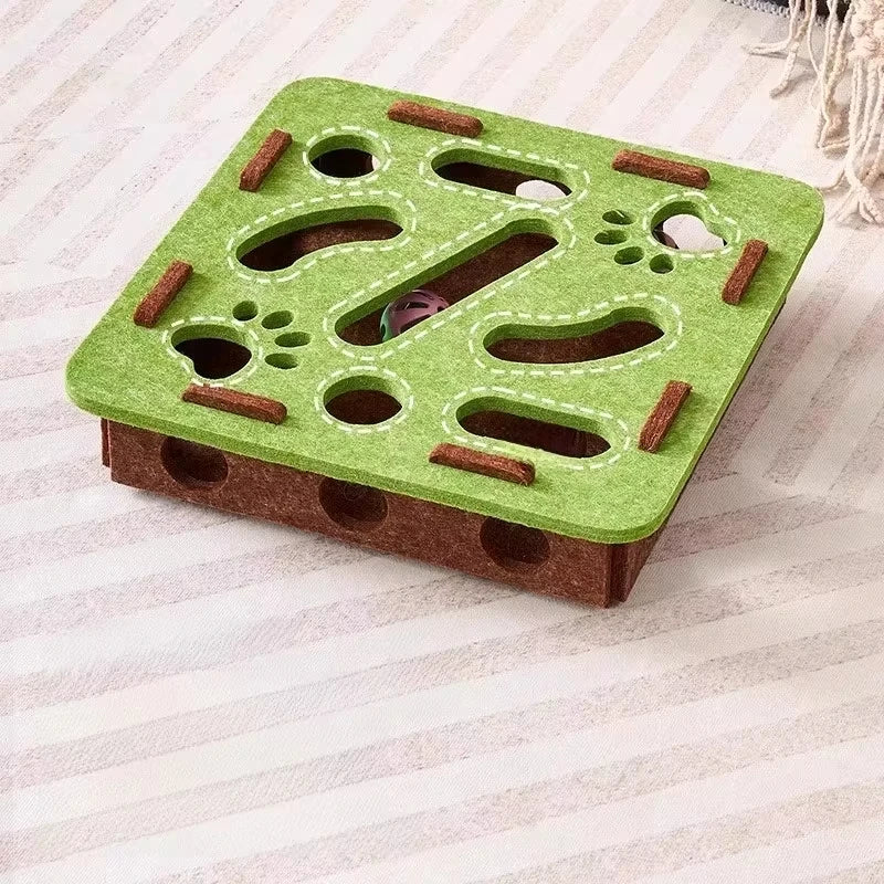 Cat Puzzle Box with Hidden Bells and Felt Cutouts All Vera Mart