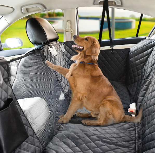 Waterproof Dog Car Hammock with Mesh Window and Zippered Side Panels, Machine Washable All Vera Mart