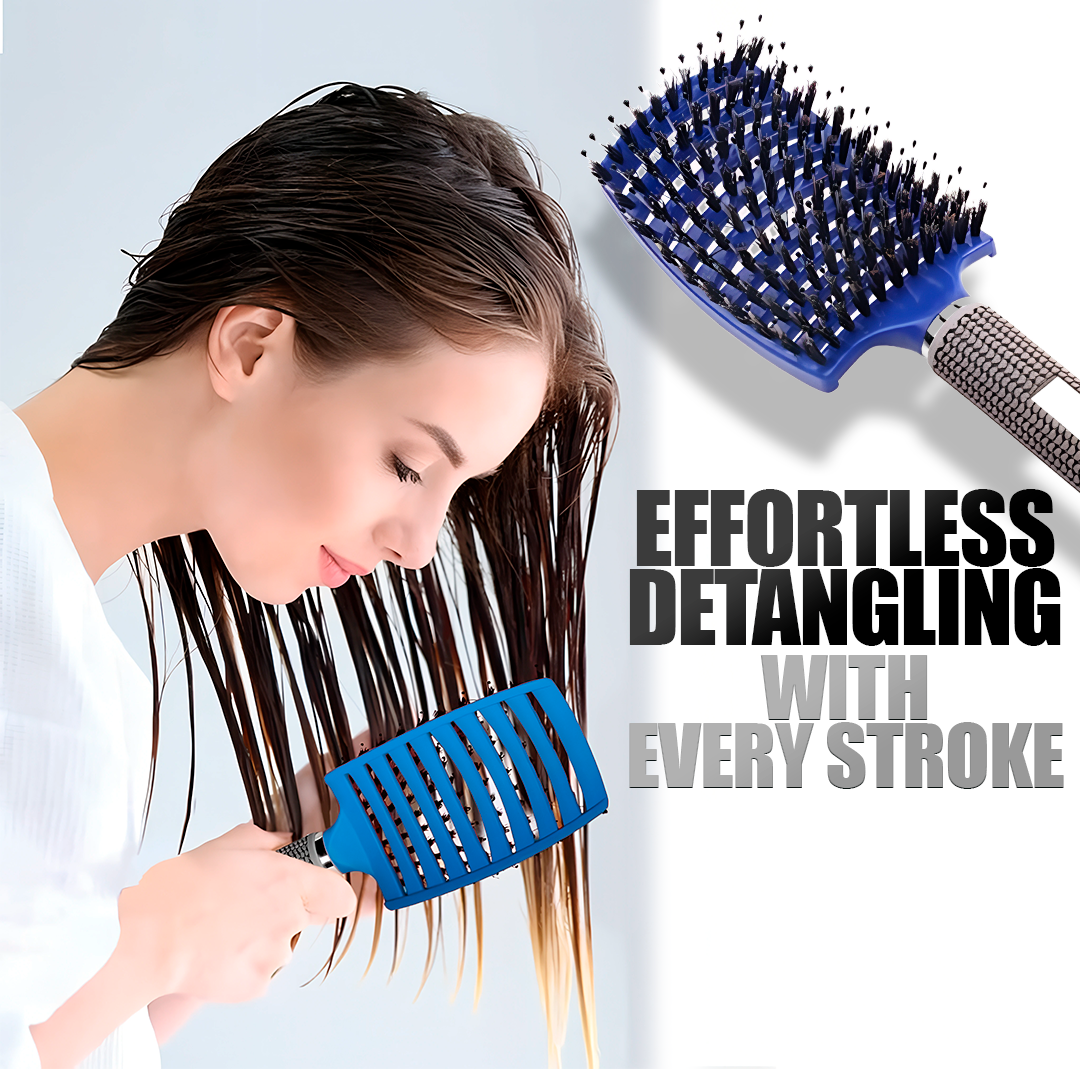Flexible Bristle Detangler Brush for All Hair Types with Ergonomic Grip All Vera Mart