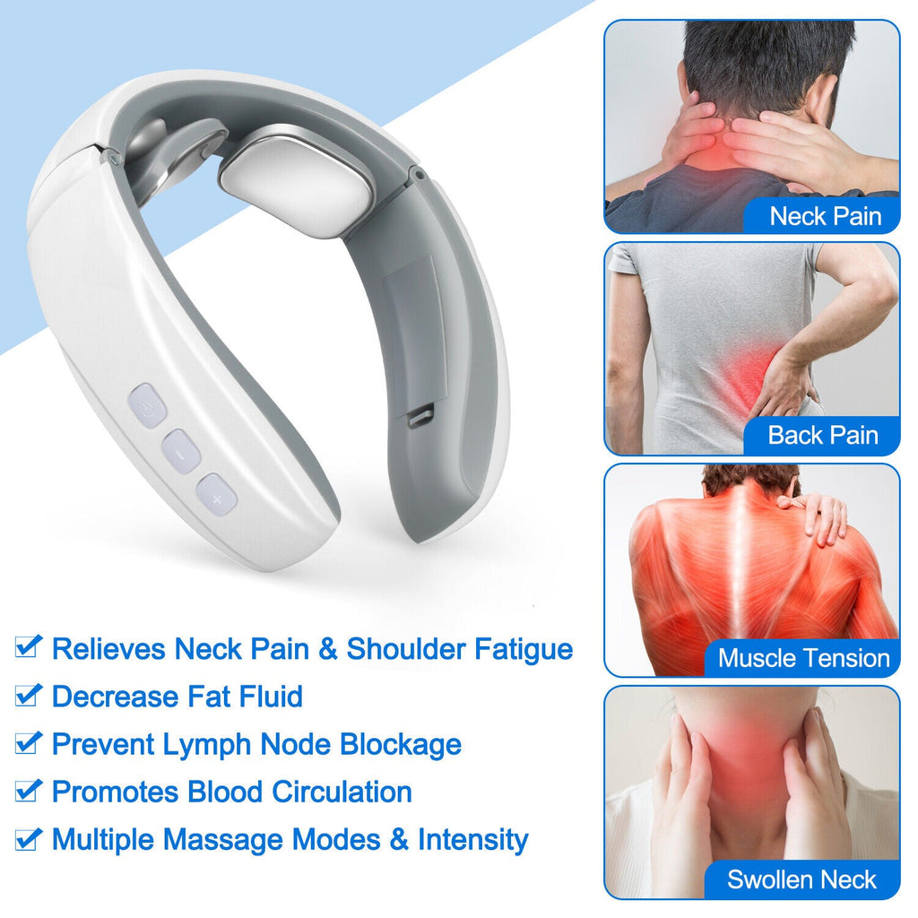 Rechargeable Neck Massager with Four Pulse Contacts and Six Massage Modes All Vera Mart