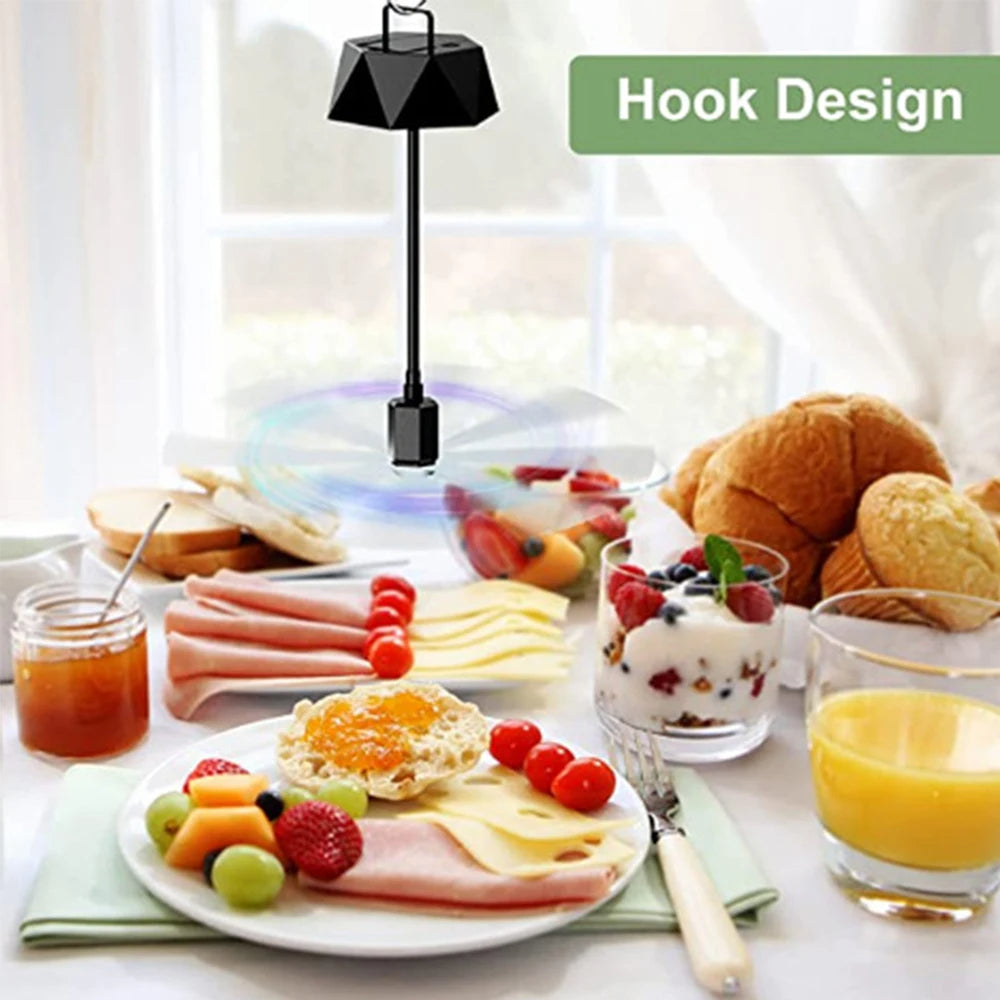 Portable Table Fan with Dual Power and Retractable Design for Fly Deterrent All Vera Mart