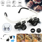 Headband Magnifier with 4 Interchangeable Lenses and LED Light for Jewelry Work All Vera Mart