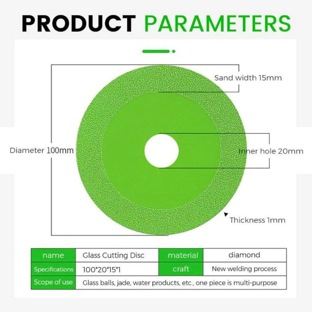 Diamond Cutting Disc for Glass and Tile with Wet and Dry Capability All Vera Mart