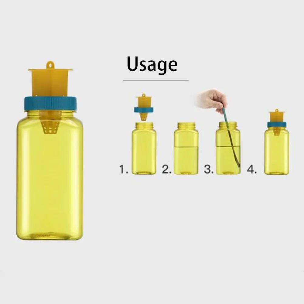 Fruit Fly Trap Bottle with Four Entry Points and Hanging Loop for Gardens All Vera Mart