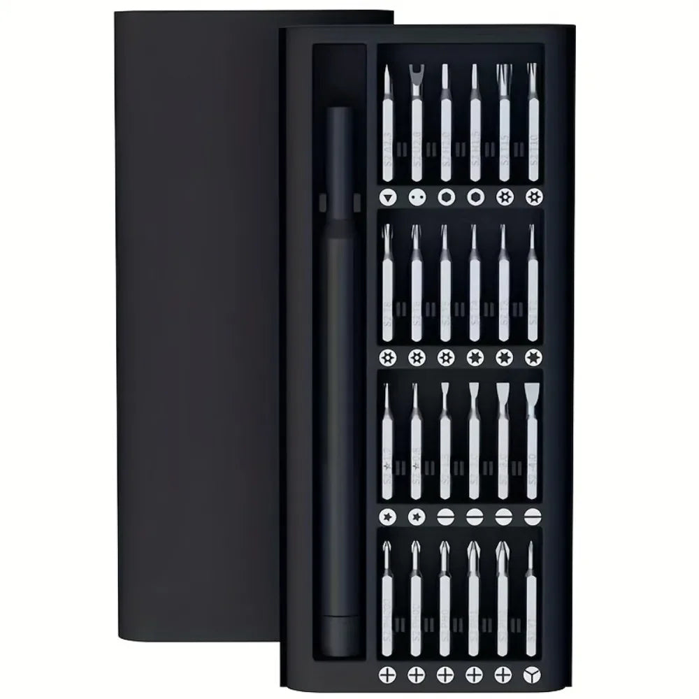 48-Bit Precision Screwdriver Set with Magnetic Aluminum Handle and Compact Storage Case All Vera Mart