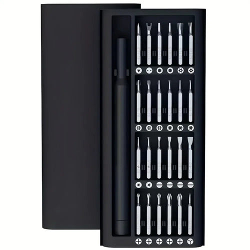 48-Bit Precision Screwdriver Set with Magnetic Aluminum Handle and Compact Storage Case All Vera Mart