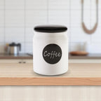 Ceramic Coffee Canister 800ml with Airtight Lid and White Finish All Vera Mart