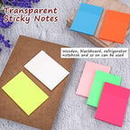 Transparent Sticky Notes with Repositionable Adhesive, 3x2 Inches, 400 Sheets All Vera Mart