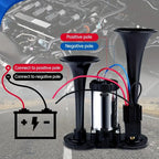 2026 Upgraded 12V 130DB Air Horn Dual Horn, Horn Kit with Air Compressor,Dual Electric Air Horns Kit with Compressor for Vehicles Trucks Pickup Trains Lorrys SUVs Cars Boats (12V SilverBlack) Alarm for Home Security, allveramart