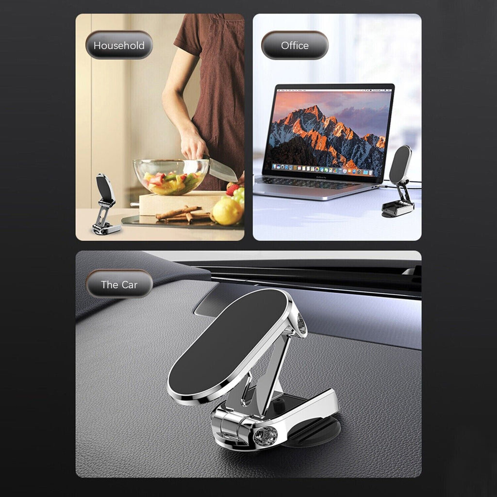 Magnetic Car Phone Holder with 720 Degree Rotation and Foldable Design All Vera Mart