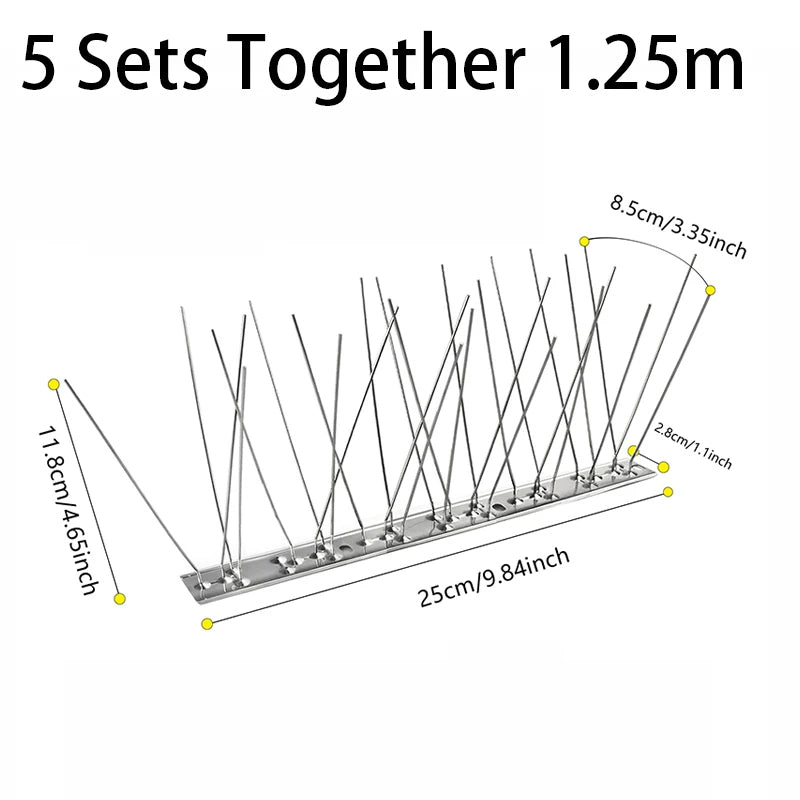 Stainless Steel Bird Spikes with Three-Hole Mounting and Bendable Design All Vera Mart