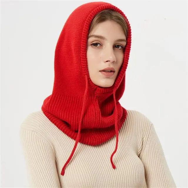 Hooded Cashmere Blend Cap with Adjustable Drawstrings and Lightweight Packable Design All Vera Mart
