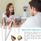 Rechargeable Facial Hair Trimmer with Dual Heads and Built-In Light for Women All Vera Mart