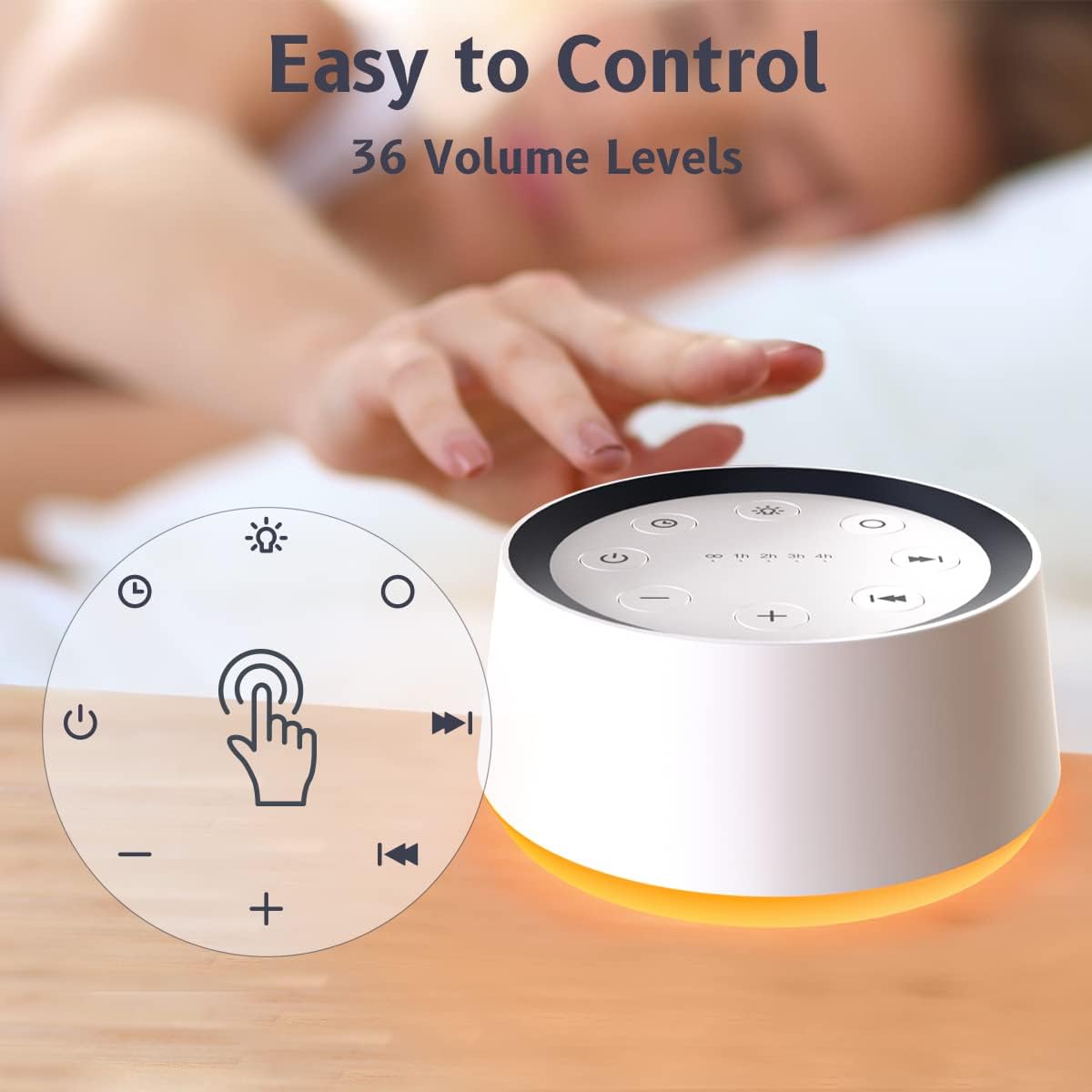 Infant Sleep Sound Machine with 30 Sounds and 12-Color Night Light All Vera Mart