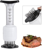 Stainless Steel Meat Injector with 30-Needle System and Dual Action Plunger All Vera Mart
