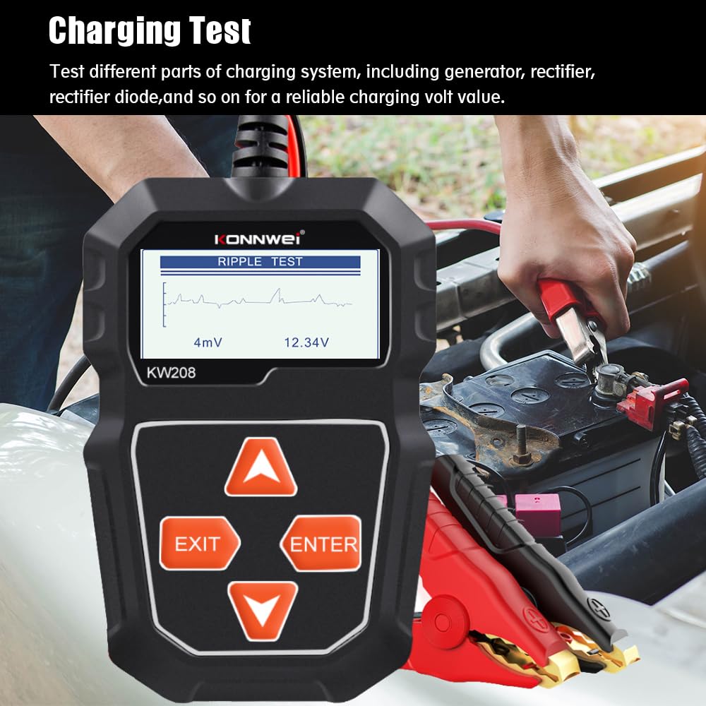 12V Battery and Alternator Tester with In-Vehicle Testing and Polarity Protection All Vera Mart