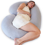 Full Body Pregnancy Pillow with Semicircular C Shape and Machine Washable Jersey Cover All Vera Mart
