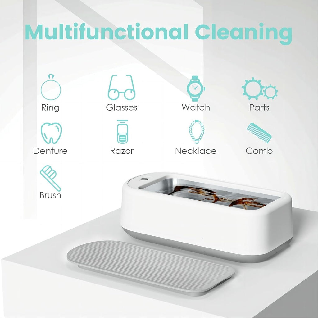 Ultrasonic Cleaner with 640ml Tank and Dual Timer for Rings, Eyeglasses, Watches All Vera Mart