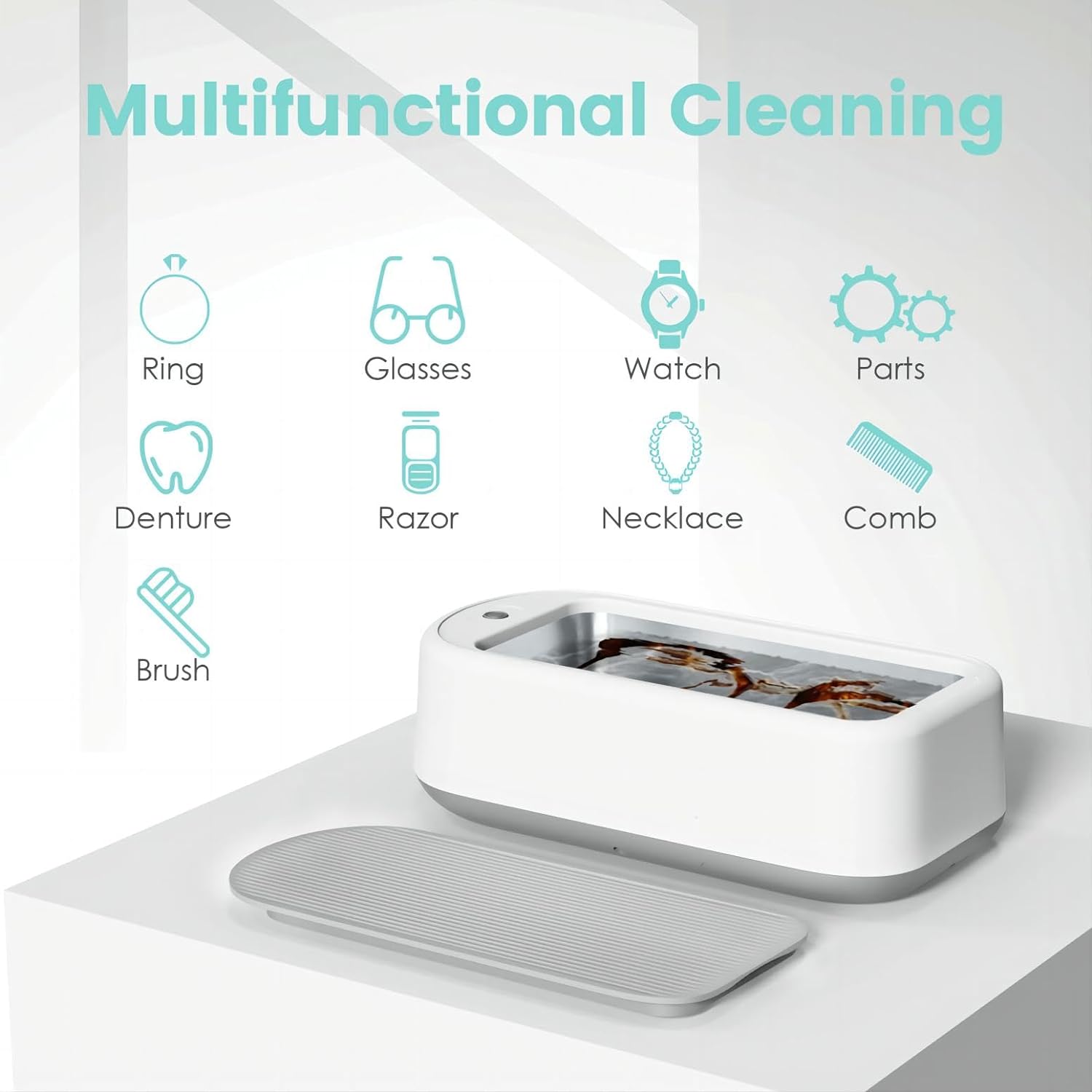 Ultrasonic Cleaner with 640ml Tank and Dual Timer for Rings, Eyeglasses, Watches All Vera Mart
